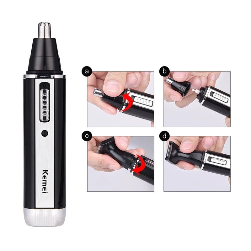 4 in 1 Professional Electric Rechargeable Nose and Ear Hair Trimmer Shaver Temple Cut Personal Care Tools For Men