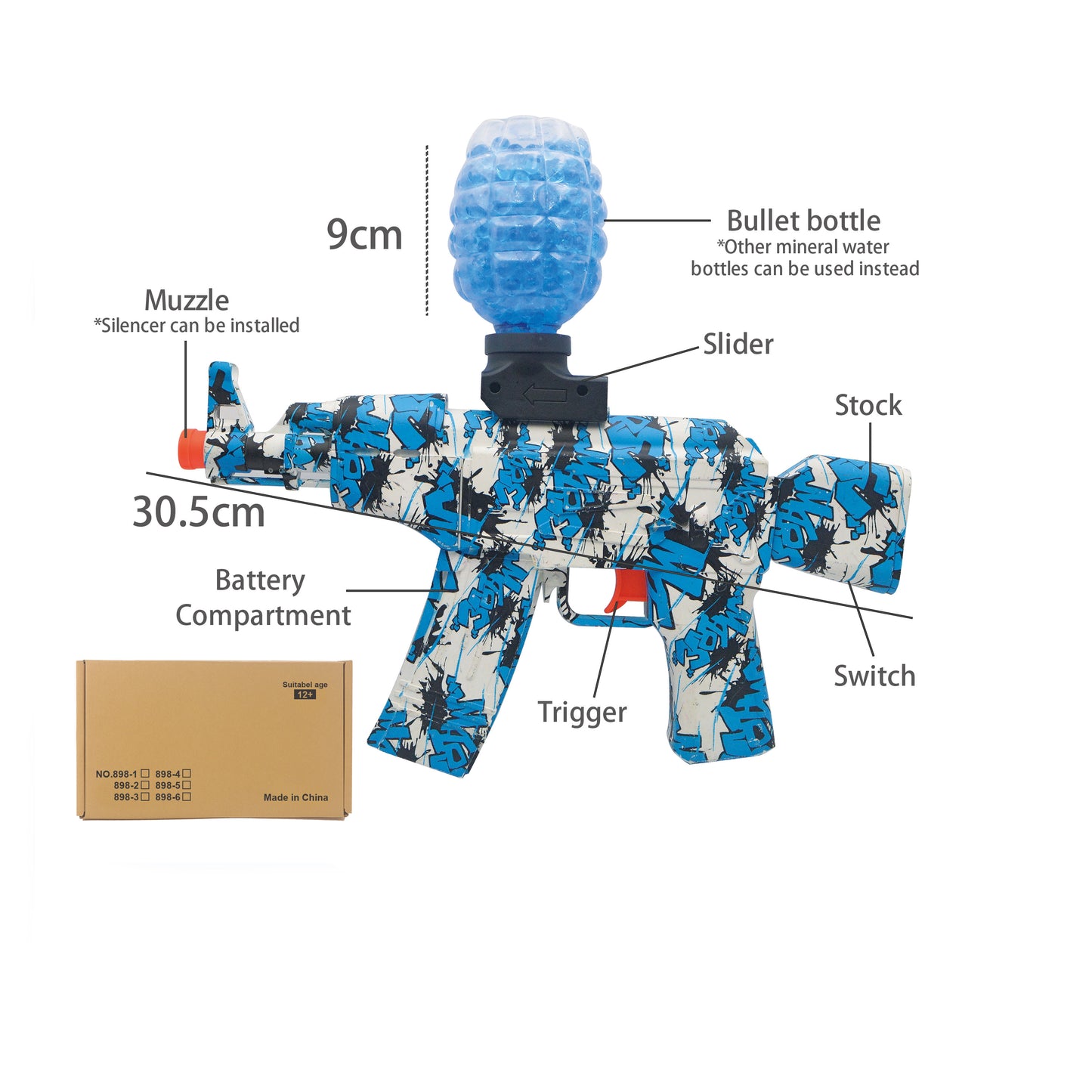 Electric Continuous Fire Mini Soft Bullet Toy Gun