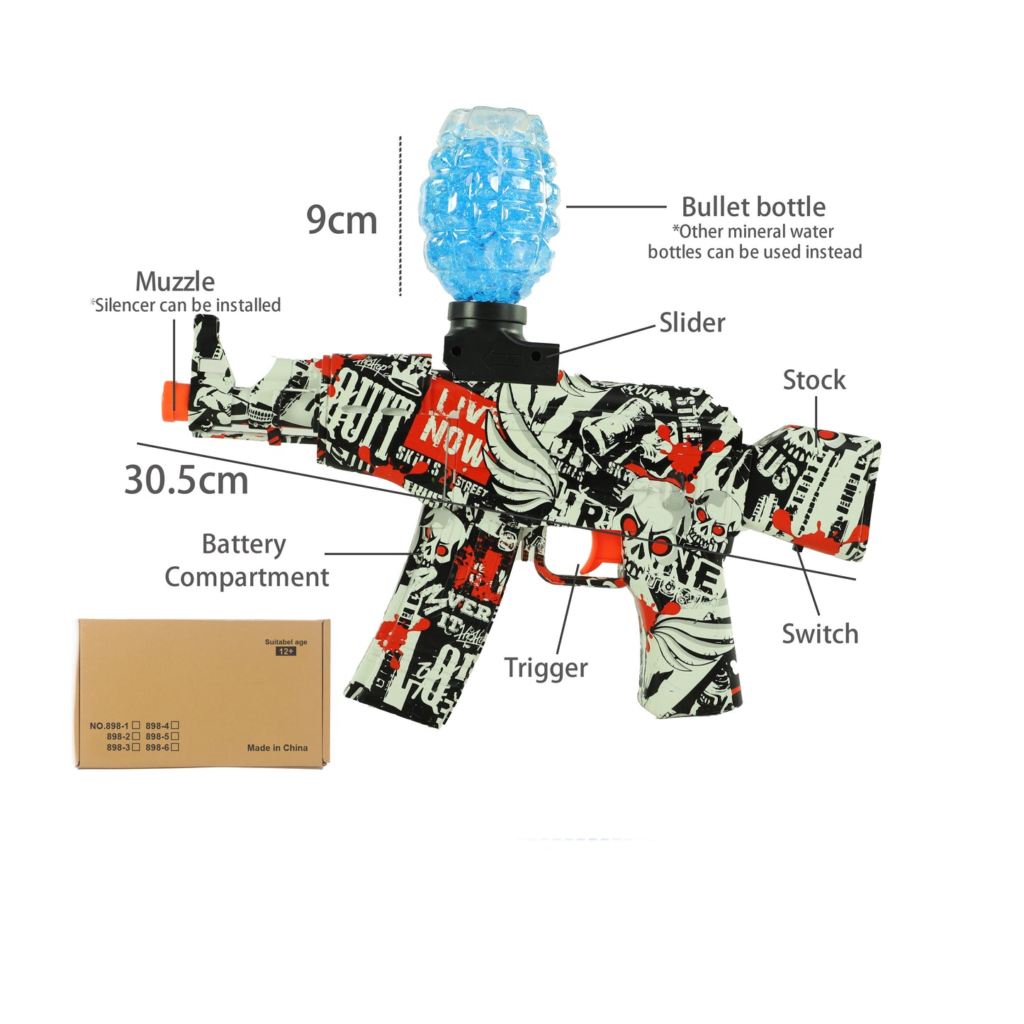 Electric Continuous Fire Mini Soft Bullet Toy Gun