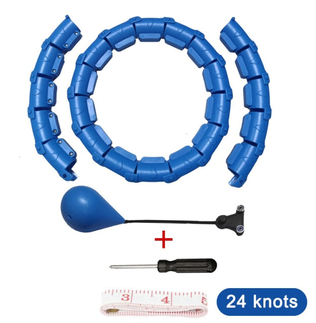 Smart Weighted Hula Ring Hoops, Hula Circle 24 Detachable Fitness Ring with 360 Degree Auto-Spinning Ball Massage, Gymnastics, Adult Fitness for Weight Loss