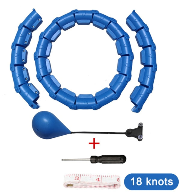 Smart Weighted Hula Ring Hoops, Hula Circle 24 Detachable Fitness Ring with 360 Degree Auto-Spinning Ball Massage, Gymnastics, Adult Fitness for Weight Loss