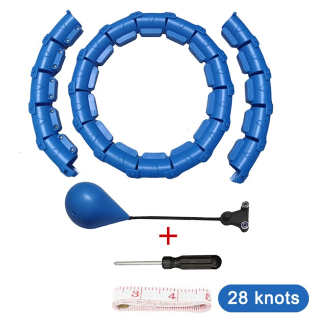 Smart Weighted Hula Ring Hoops, Hula Circle 24 Detachable Fitness Ring with 360 Degree Auto-Spinning Ball Massage, Gymnastics, Adult Fitness for Weight Loss