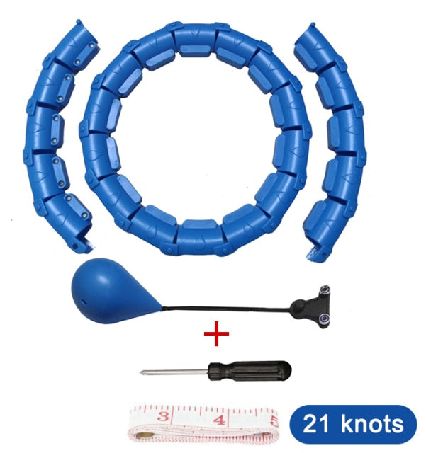 Smart Weighted Hula Ring Hoops, Hula Circle 24 Detachable Fitness Ring with 360 Degree Auto-Spinning Ball Massage, Gymnastics, Adult Fitness for Weight Loss