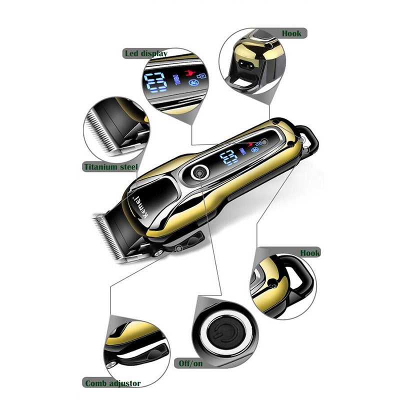 Kemei Clipper Electric Hair Trimmer for men Electric shaver professional Men's Hair cutting machine Wireless barber trimmer