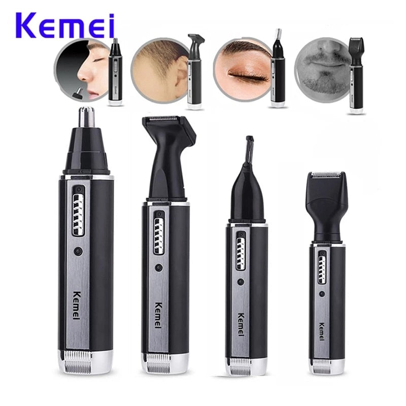 4 in 1 Professional Electric Rechargeable Nose and Ear Hair Trimmer Shaver Temple Cut Personal Care Tools For Men