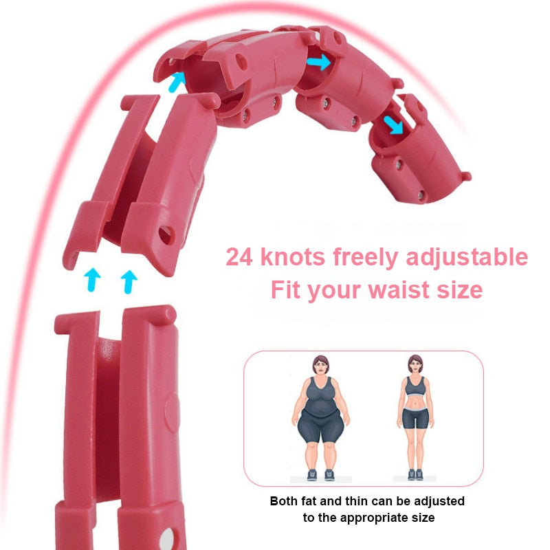 Smart Weighted Hula Ring Hoops, Hula Circle 24 Detachable Fitness Ring with 360 Degree Auto-Spinning Ball Massage, Gymnastics, Adult Fitness for Weight Loss